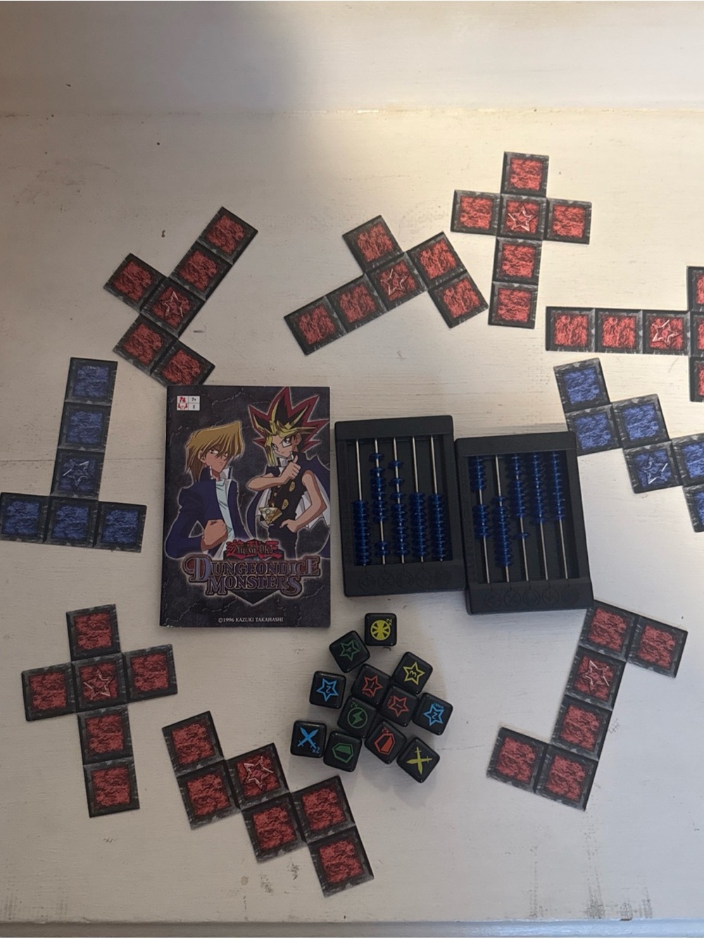 Mattel Yu-Gi-Oh Dungeon Dice Monster Game lot tiles damage counters vintage Y2K